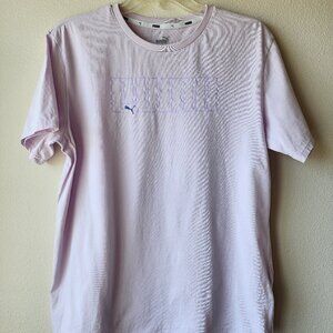 PUMA BRAND Logo Unisex Men's Athletic Basic Tee T Shirt Light Purple Medium